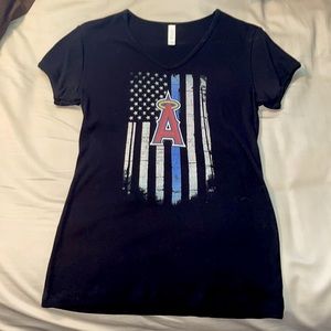 Black Los Angeles Angels v-neck TBL shirt